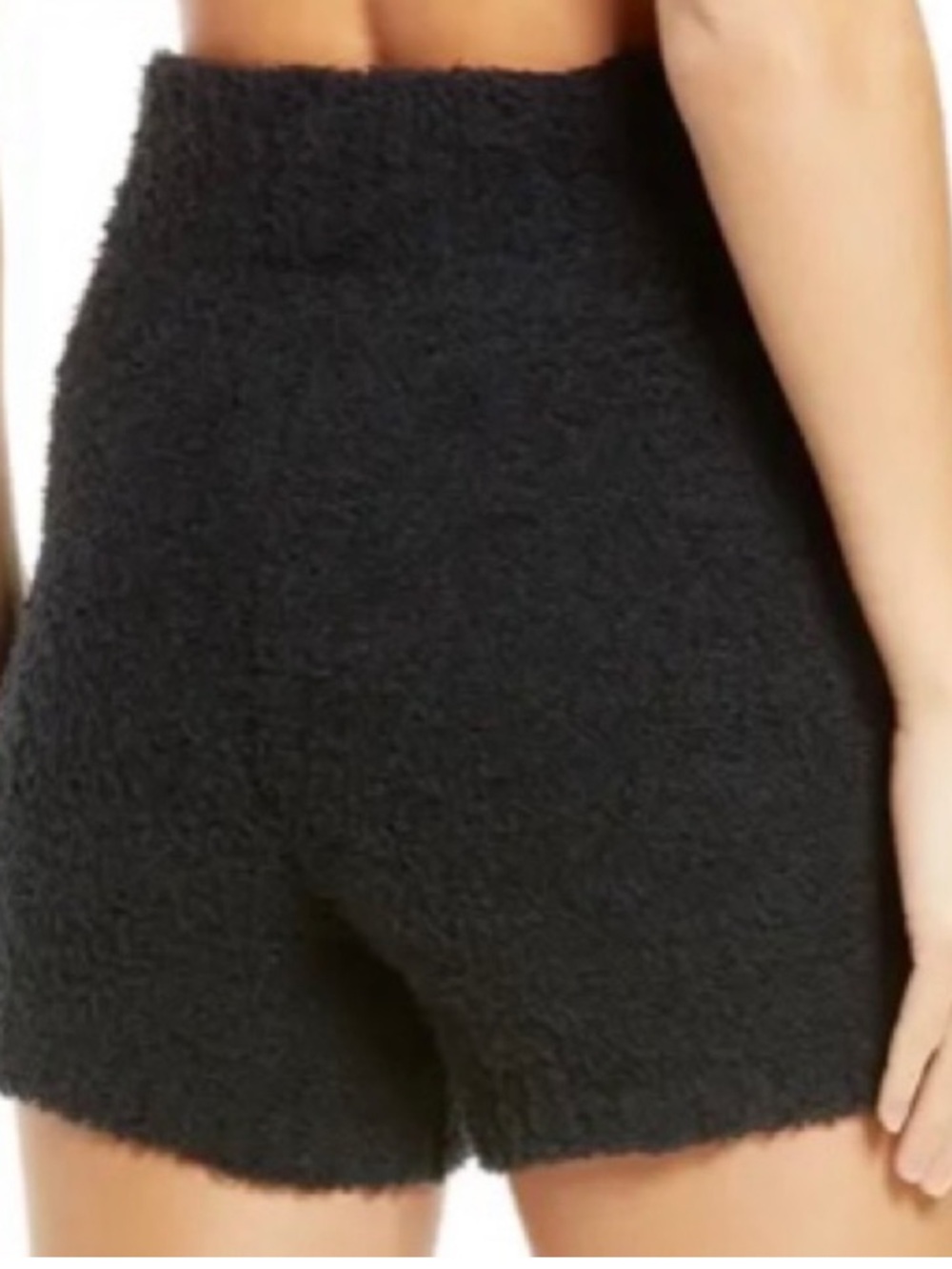 SKIMS Cozy High-Waist Fleece Shorts in Black